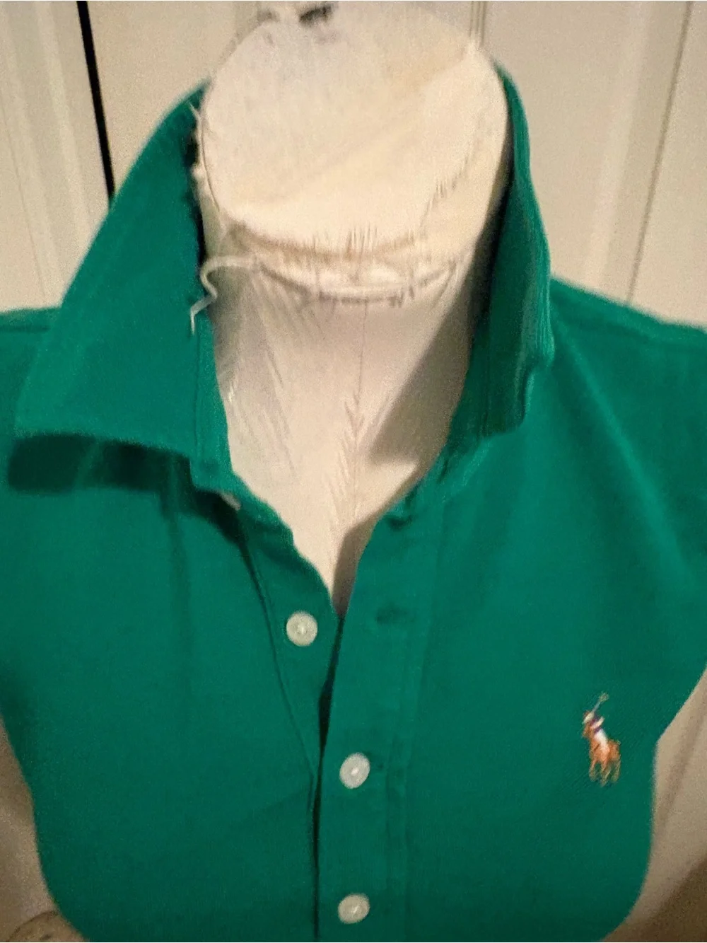 Ralph Lauren Emerald Green Girls' Polo Shirt with Pony Logo Large